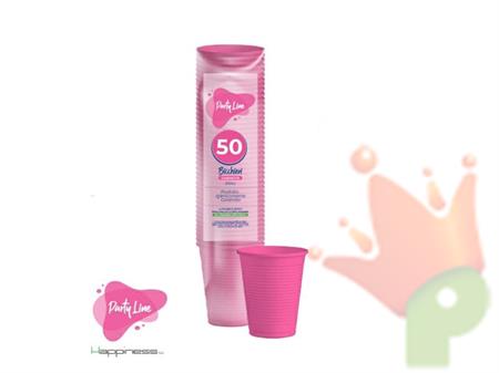 BICCHIERI IN PLASTICA FUCSIA 50 PZ 200 CC