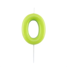 CANDELINA NUMERO 0 GLOSSY VERDE LIME CON PICK 10,5 CM