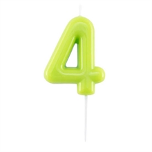 CANDELINA NUMERO 4 GLOSSY VERDE LIME CON PICK 10,5 CM