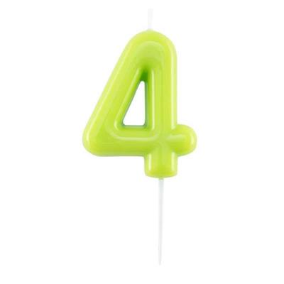 CANDELINA NUMERO 4 GLOSSY VERDE LIME CON PICK 10,5 CM