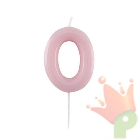 CANDELINA NUMERO 0 GLOSSY ROSA CON PICK 10,5 CM