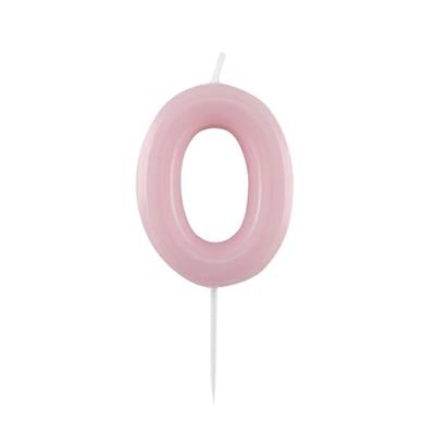 CANDELINA NUMERO 0 GLOSSY ROSA CON PICK 10,5 CM