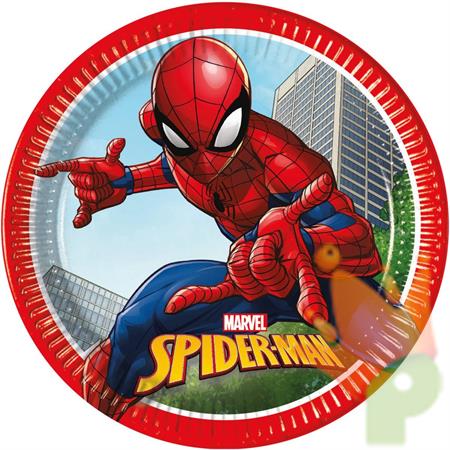 PIATTI IN CARTA SPIDERMAN CRIME FIGHTER 8 PZ 23 CM