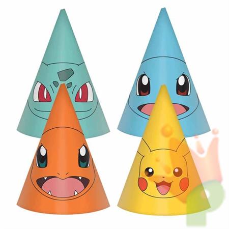 CAPPELLINI IN CARTA PERSONAGGI POKEMON 8 PZ 16 CM