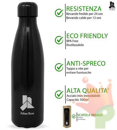 BORRACCIA TERMICA NERA JULIAN ROSS 500 ML