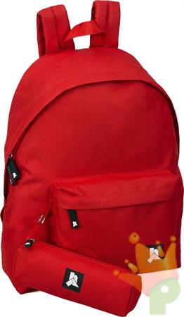 ZAINO MONOSCOMPARTO 43 CM + ASTUCCIO TOMBOLINO ROSSO JULIAN ROSS