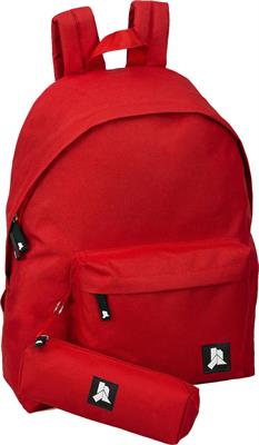 ZAINO MONOSCOMPARTO 43 CM + ASTUCCIO TOMBOLINO ROSSO JULIAN ROSS