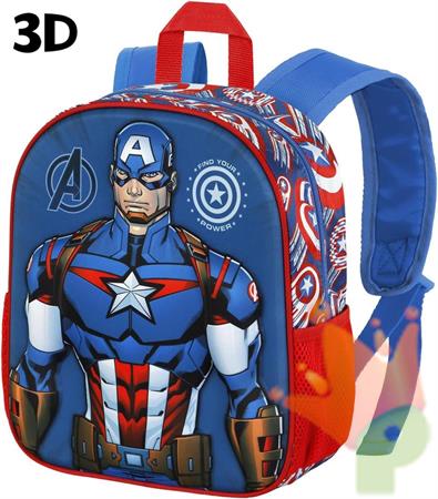 ZAINO ASILO CAPITAN AMERICA AVENGERS 3D 31X26X11 CM