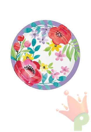 PIATTI FIORI PRIMAVERILI PAPAVERI 8 PZ 18 CM