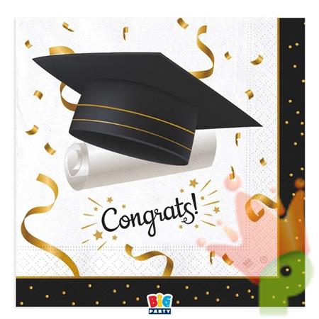 TOVAGLIOLI LAUREA NERO ORO GRADUATION 16 PZ 33X33 CM