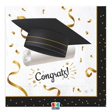 TOVAGLIOLI LAUREA NERO ORO GRADUATION 16 PZ 33X33 CM