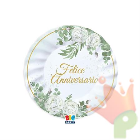 PIATTI FELICE ANNIVERSARIO EUCALIPTO 6 PZ 20 CM