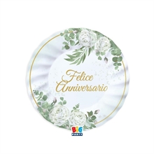 PIATTI FELICE ANNIVERSARIO EUCALIPTO 6 PZ 20 CM