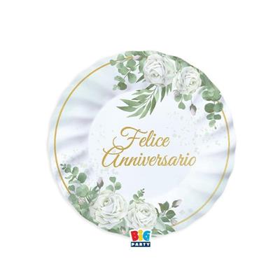 PIATTI FELICE ANNIVERSARIO EUCALIPTO 6 PZ 20 CM