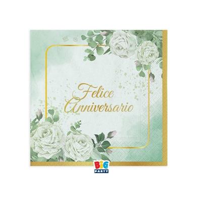 TOVAGLIOLI FELICE ANNIVERSARIO EUCALIPTO 16 PZ 25X25 CM