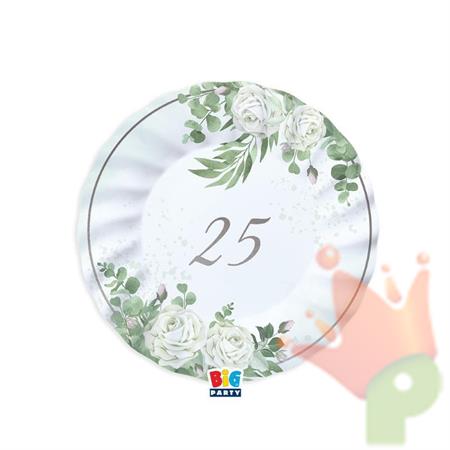 PIATTI 25° ANNIVERSARIO EUCALIPTO 6 PZ 20 CM