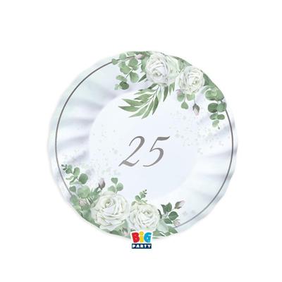 PIATTI 25° ANNIVERSARIO EUCALIPTO 6 PZ 20 CM