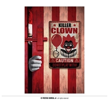 CARTELLO KILLER CLOWN 24X36 CM