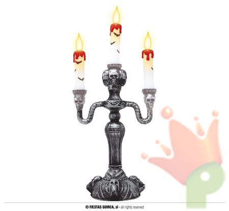 CANDELABRO 3 CANDELE CON LUCE 40 CM