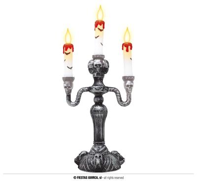 CANDELABRO 3 CANDELE CON LUCE 40 CM