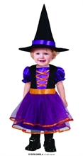 COSTUME STREGA VIOLA BAMBINA TG. 12-18 MESI