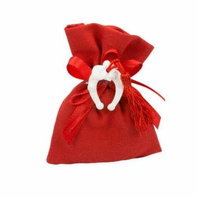 SACCHETTI COTONE NATURALE ROSSO 10X13CM 10PZ