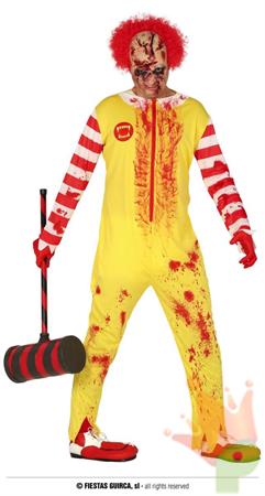 COSTUME ZOMBIE BURGER CLOWN ADULTO TG. 52-54 L