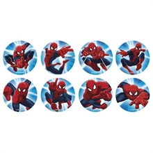 DISCHETTI IN ZUCCHERO PER CUPCAKES D. 3,4CM SPIDERMAN 16PZ