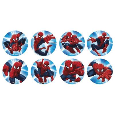 DISCHETTI IN ZUCCHERO PER CUPCAKES D. 3,4CM SPIDERMAN 16PZ