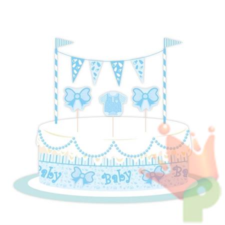 SET DECORAZIONI TORTA BABY BOY