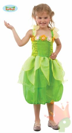 COSTUME FATA VERDE CAMPANELLINO BAMBINA 5-6 ANNI