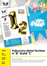 PALLONCINO MYLAR NUMERO 8 ORO 120CM