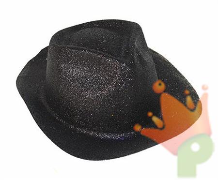 CAPPELLO CON GLITTER NERO