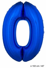 PALLONCINO 40INCH MYLAR NUMERO MAXI 0 BLU