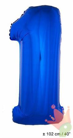 PALLONCINO 40INCH MYLAR NUMERO MAXI 1 BLU