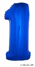 PALLONCINO 40INCH MYLAR NUMERO MAXI 1 BLU