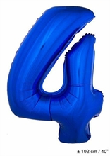 PALLONCINO 40INCH MYLAR NUMERO MAXI 4 BLU