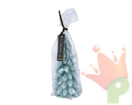 CANDELA FORMA ALBERO DI NATALE VERDE CON GLITTER H.16,5X8CM