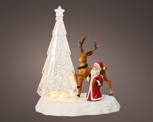 ALBERO DI NATALE LED CON NEVE IN MOVIMENTO BABBO NATALE E RENNA