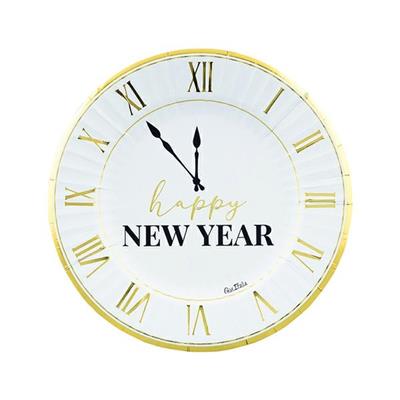 PIATTI HAPPY NEW YEAR WHITE 23 CM 8 PZ