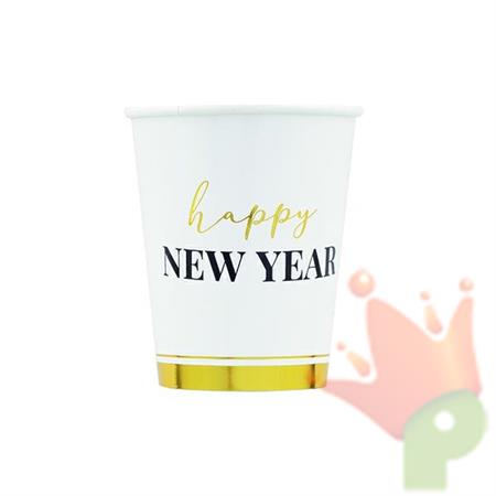 BICCHIERI HAPPY NEW YEAR WHITE 250 CC 8 PZ