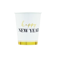 BICCHIERI HAPPY NEW YEAR WHITE 250 CC 8 PZ