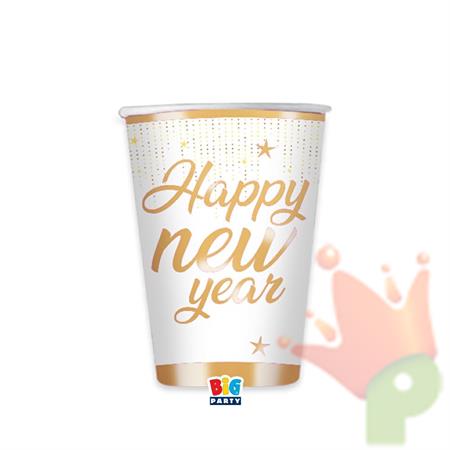 BICCHIERI HAPPY NEW YEAR GOLD 250 CC 6 PZ