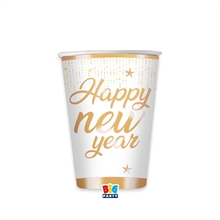 BICCHIERI HAPPY NEW YEAR GOLD 250 CC 6 PZ