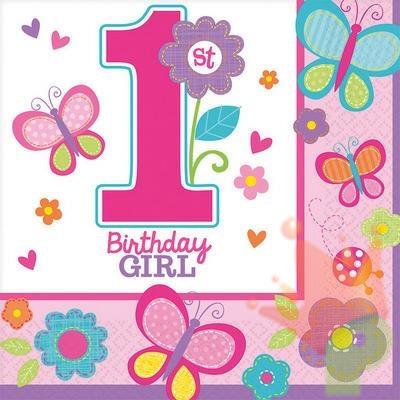 Tovagliolo 33x33cm 1°Compleanno Sweet Birthday 16 pz