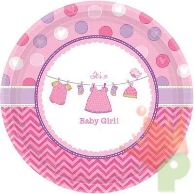 PIATTO 18CM BABY SHOWER LOVE GIRL 8PZ