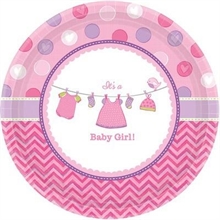 PIATTO 18CM BABY SHOWER LOVE GIRL 8PZ