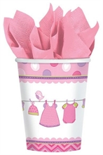 BICCHIERI 266ML BABY SHOWER LOVE GIRL VESTITINI 8PZ