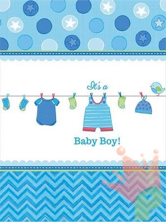 TOVAGLIA 138X259CM BABY SHOWER LOVE BOY VESTITINI