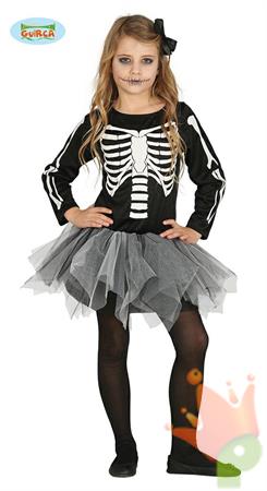 COSTUME SCHELETRO CON TUTU TG. 5-6 ANNI E12